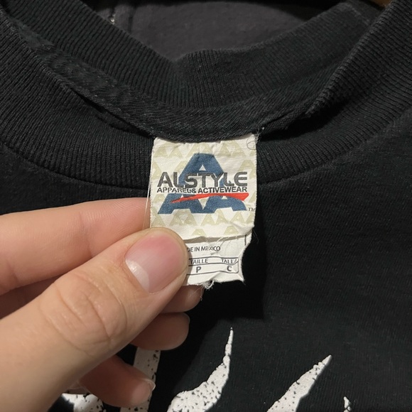 Alstyle Black and White Graphic Long Sleeve Tee - Picture 3 of 4